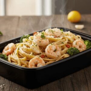 Creamy Garlic Prawn with Fettuccine